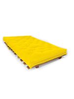 Sofá Cama Casal Futon Oriental Amarelo Com Madeira Nobre