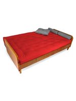 Sofá Cama Paris Acquablock Vermelho Em Madeira Maciça Alto Padrão