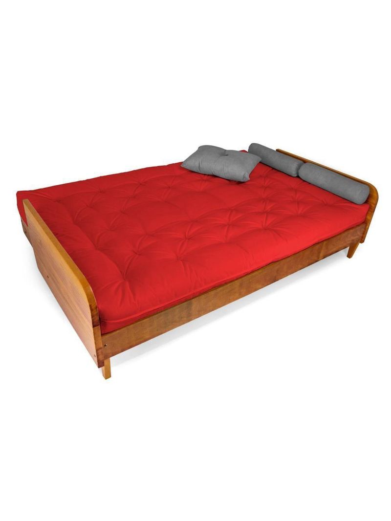 Sofá Cama Paris Acquablock Vermelho Em Madeira Maciça Alto Padrão