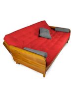 Sofá Cama Paris Acquablock Vermelho Em Madeira Maciça Alto Padrão