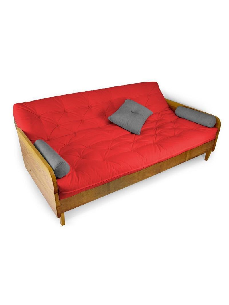 Sofá Cama Paris Acquablock Vermelho Em Madeira Maciça Alto Padrão