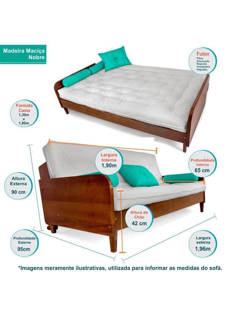 Sofá Cama Paris Acquablock Vermelho Em Madeira Maciça Alto Padrão
