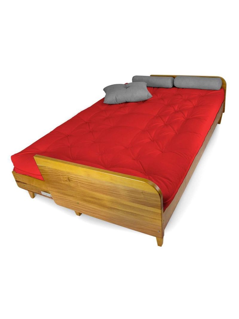 Sofá Cama Paris Acquablock Vermelho Em Madeira Maciça Alto Padrão