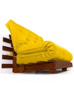 Sofá Cama Casal Futon Tokio Amarelo Madeira Maciça Imbuia