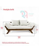 Sofá Japão Futon Acquablock Chumbo Em Madeira Maciça