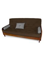 Sofá Cama Paris Acquablock Marrom Madeira Maciça Cor Imbuia