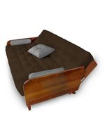 Sofá Cama Paris Acquablock Marrom Madeira Maciça Cor Imbuia