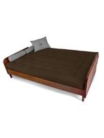 Sofá Cama Paris Acquablock Marrom Madeira Maciça Cor Imbuia