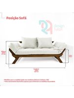Sofá Japão Futon Azul Turquesa Madeira Maciça Imbuia