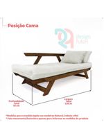 Sofá Japão Futon Azul Turquesa Madeira Maciça Imbuia