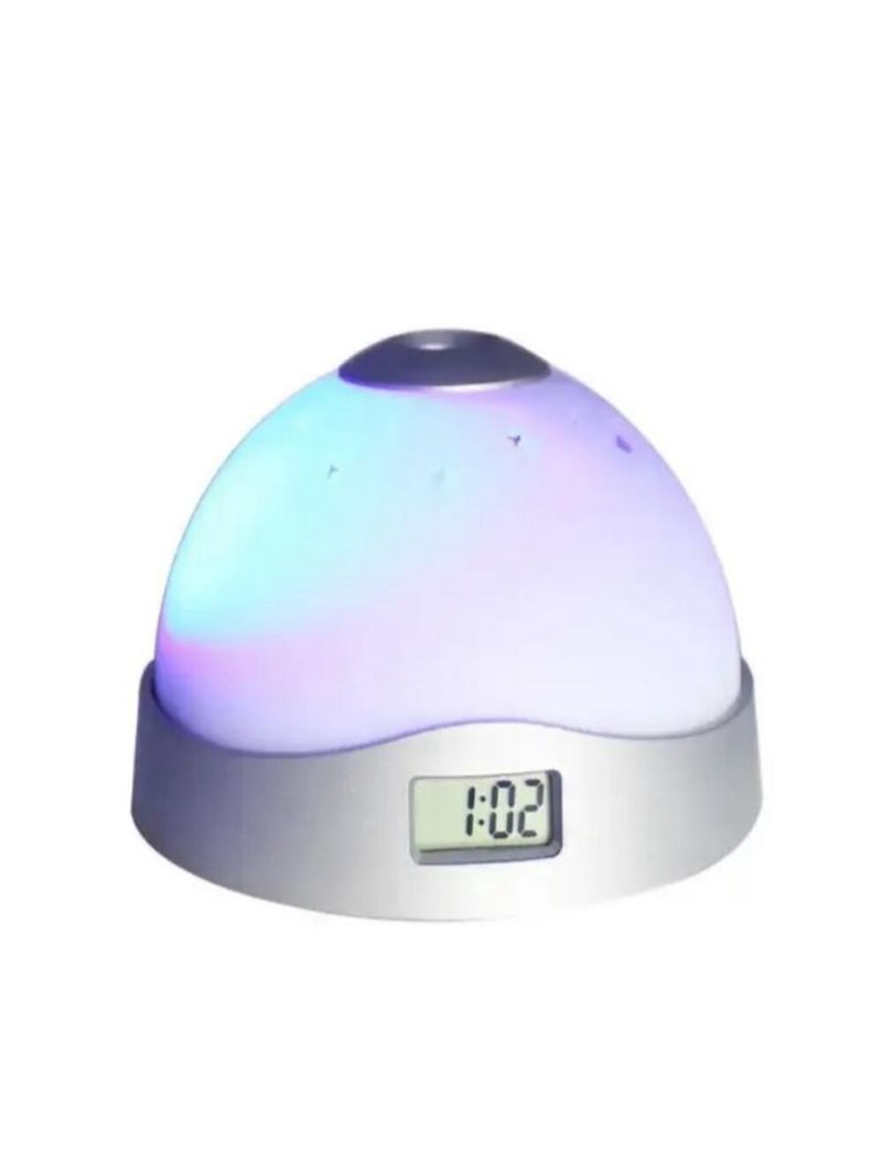 Relogio Projetor Luminaria Ceu Estrelado Despertador Infantil Abajur Luz Noturna Astronauta Galaxia Led