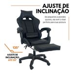 Cadeira Gamer Stillus Ergonômica-Apoio Para Os Pés - Preto