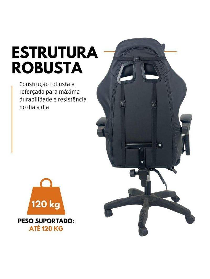 Cadeira Gamer Stillus Ergonômica-Apoio Para Os Pés - Preto