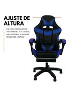 Cadeira Gamer Stillus Ergonômica Com Apoio Para Os Pés Azul