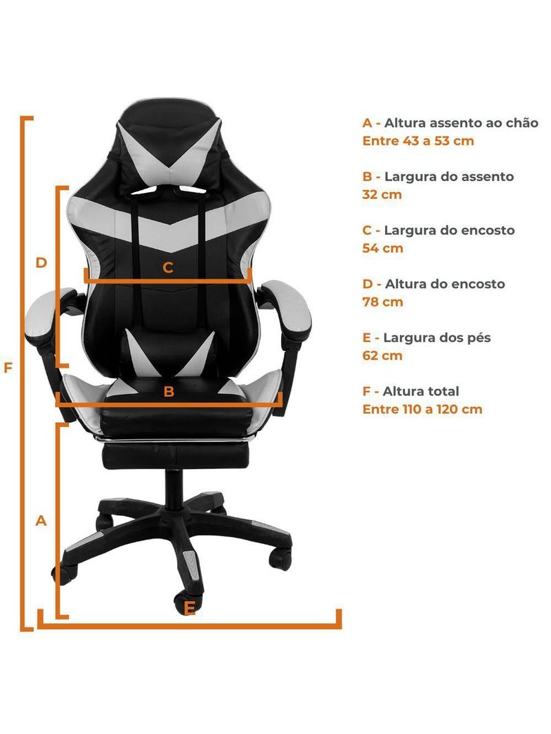 Cadeira Gamer Stillus Ergonômica Com Apoio Para Os Pés