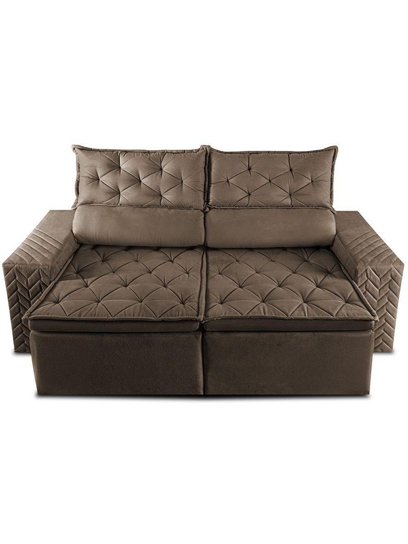 Sofá Retrátil E Reclinável 2,00m Essence Velusoft Castor Cama Inbox