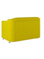 Kit Sofá Namoradeira + 02 Poltrona Tilla Recepção Sala Suede amarelo