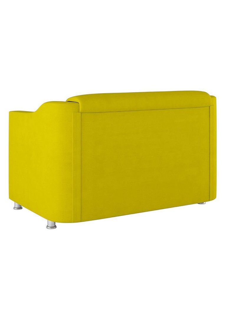 Kit Sofá Namoradeira + 02 Poltrona Tilla Recepção Sala Suede amarelo
