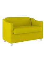 Kit Sofá Namoradeira + 02 Poltrona Tilla Recepção Sala Suede amarelo