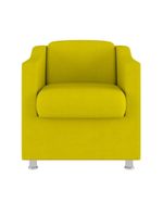 Kit Sofá Namoradeira + 02 Poltrona Tilla Recepção Sala Suede amarelo