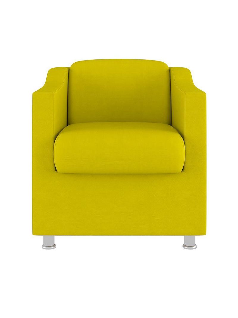 Kit Sofá Namoradeira + 02 Poltrona Tilla Recepção Sala Suede amarelo