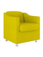 Kit Sofá Namoradeira + 02 Poltrona Tilla Recepção Sala Suede amarelo