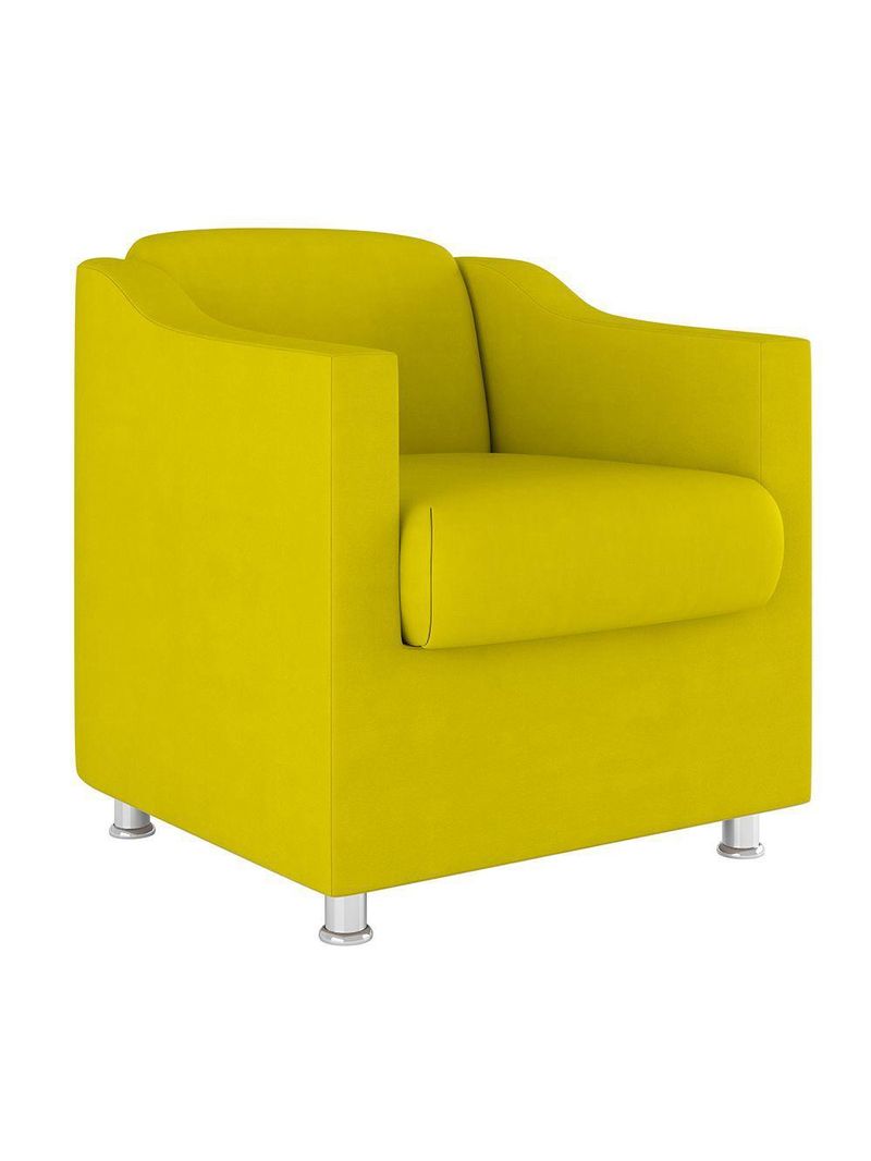 Kit Sofá Namoradeira + 02 Poltrona Tilla Recepção Sala Suede amarelo