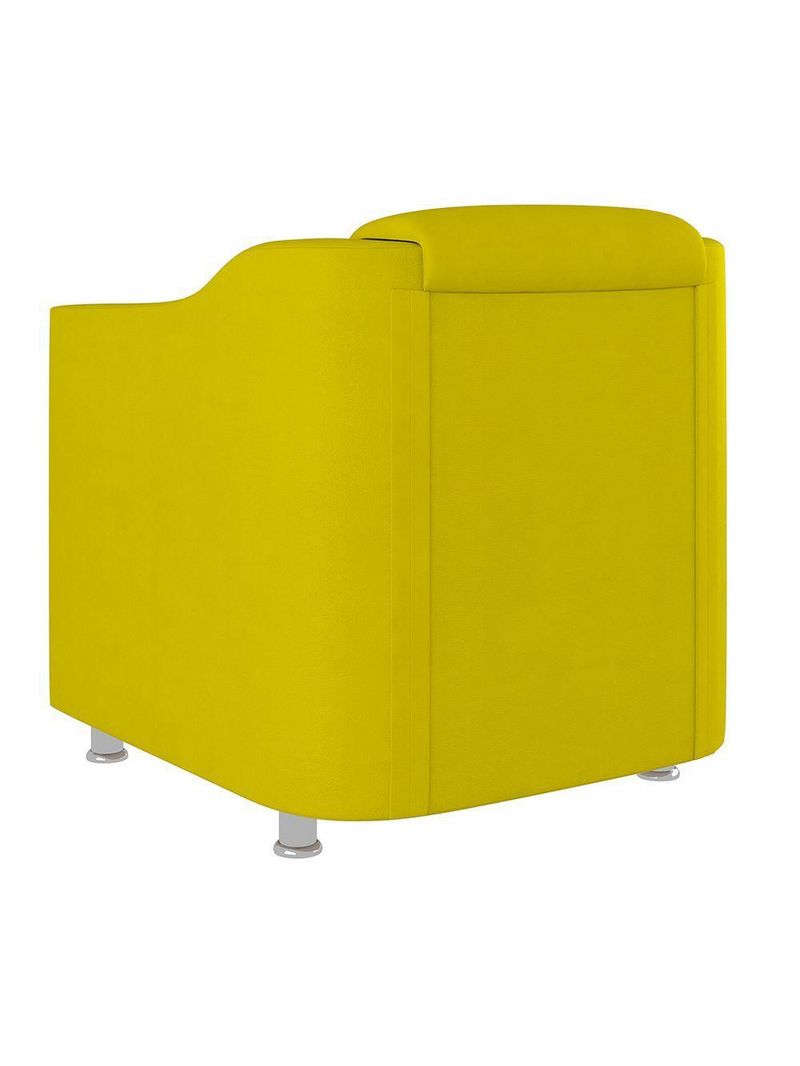 Kit Sofá Namoradeira + 02 Poltrona Tilla Recepção Sala Suede amarelo