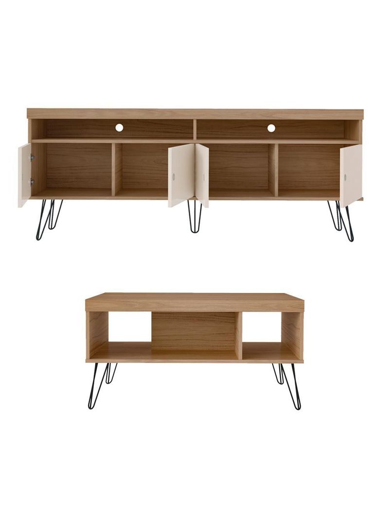 Rack Mesa De Centro Carrinho RMC4642 Arly Carvalho Off White