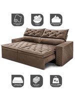 Sofá Retrátil E Reclinável 2,30m Essence Velusoft Castor Cama Inbox