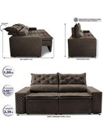 Sofá Retrátil E Reclinável 2,30m Essence Velusoft Café Cama Inbox