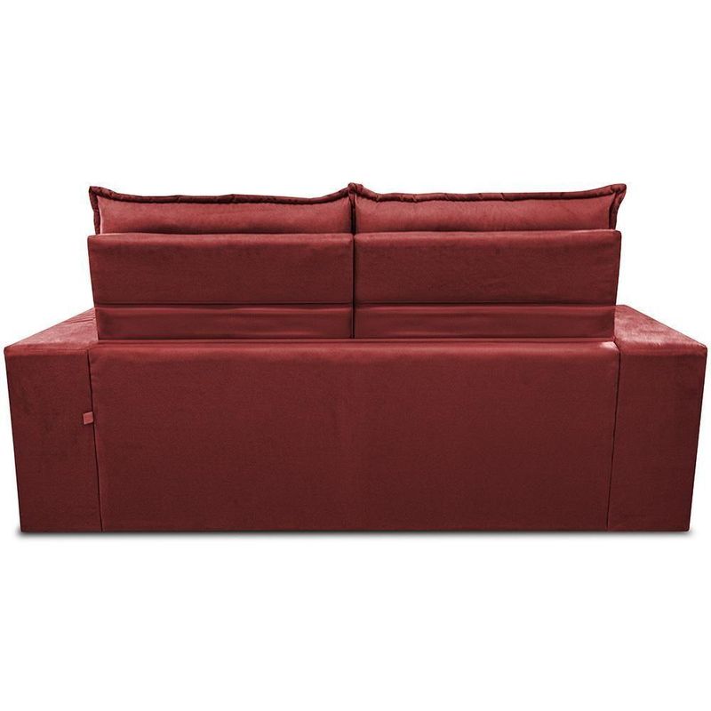 Sofá Retrátil E Reclinável 2,00m Essence Velusoft Vermelho Cama Inbox