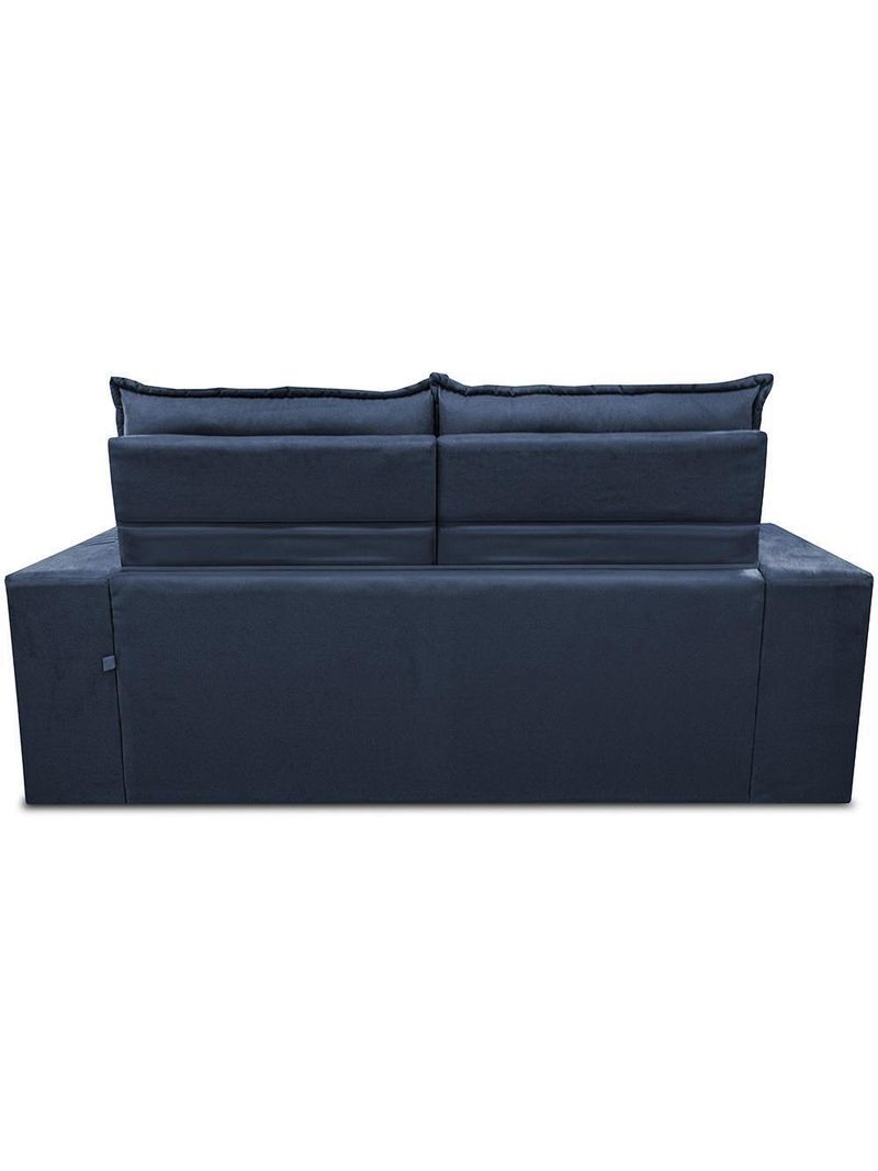Sofá Retrátil E Reclinável 2,30m Essence Velusoft Azul Cama Inbox