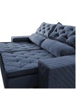 Sofá Retrátil E Reclinável 2,30m Essence Velusoft Azul Cama Inbox