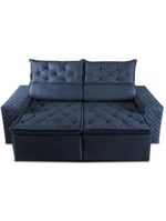Sofá Retrátil E Reclinável 2,30m Essence Velusoft Azul Cama Inbox