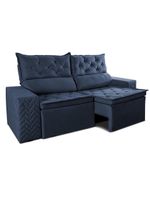 Sofá Retrátil E Reclinável 2,30m Essence Velusoft Azul Cama Inbox
