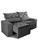 Sofá Retrátil E Reclinável 2,00m Essence Velusoft Cinza Cama Inbox