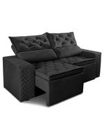 Sofá Retrátil E Reclinável 2,00m Essence Velusoft Preto Cama Inbox