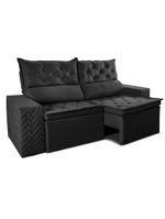 Sofá Retrátil E Reclinável 2,00m Essence Velusoft Preto Cama Inbox