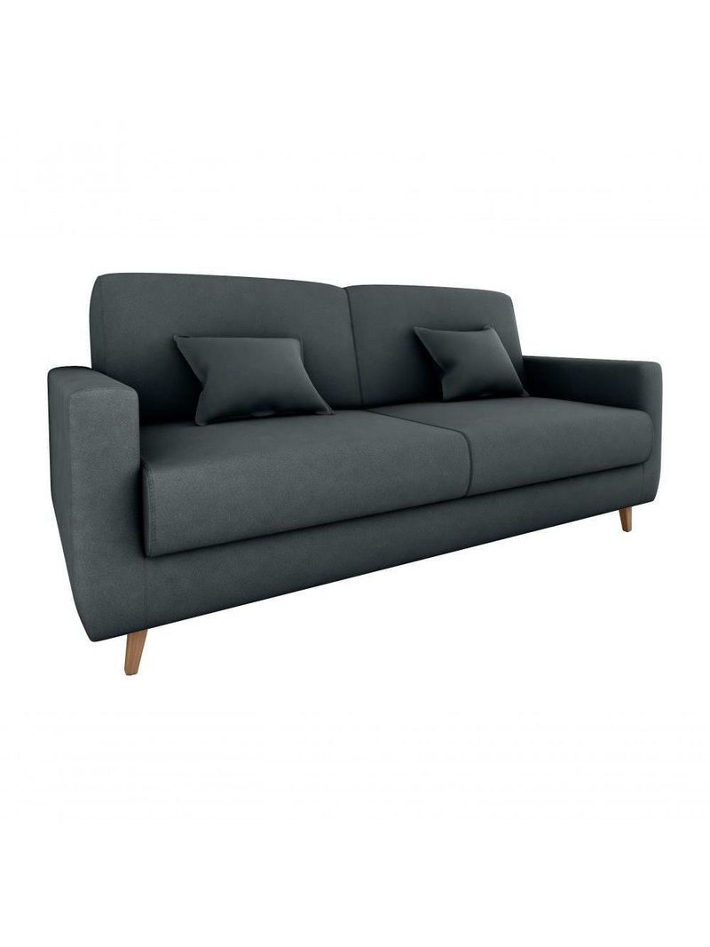 Sofá Cama Premium 3 Lugares 1,90 Larg Emilia Matrix Veludo Cinza