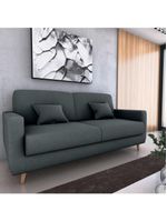 Sofá Cama Premium 3 Lugares 1,90 Larg Emilia Matrix Veludo Cinza
