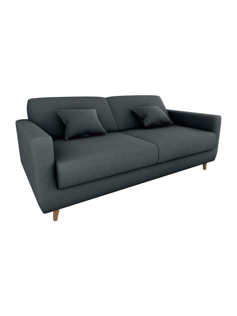 Sofá Cama Premium 3 Lugares 1,90 Larg Emilia Matrix Veludo Cinza