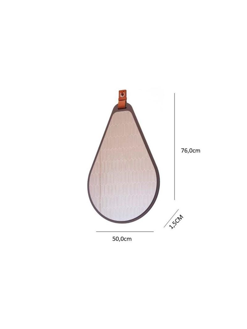 Espelho De Quarto Gota 50x76cm Cimento - Mgm
