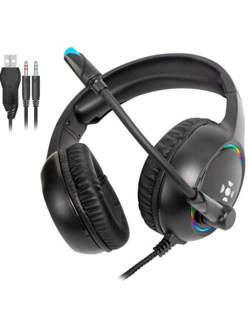 Headset Gamer Fortrek Holt P2 + Usb Rgb Preto [f002]