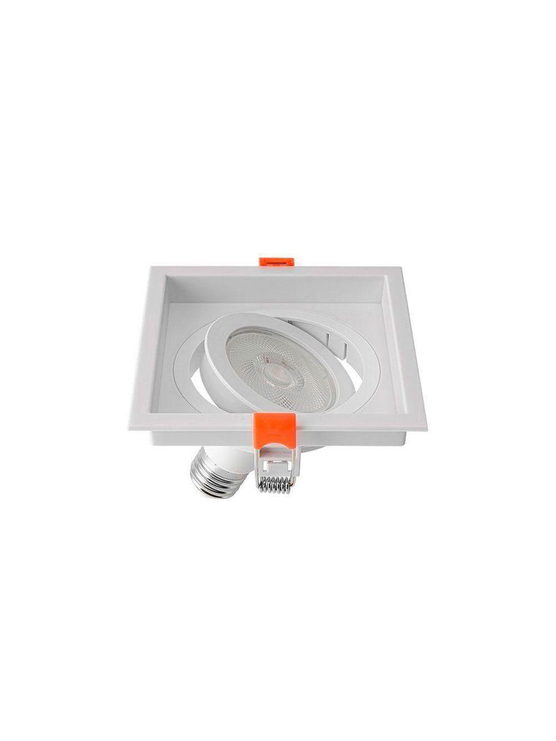 Spot De Embutir Recuado Nordecor Loyo Para 1 Lâmpada Par 20 E27 Quadrado Branco