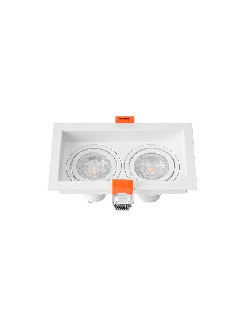 Spot De Embutir Recuado Nordecor Loyo Para 2 Lâmpadas Gu10 Mr11 Branco
