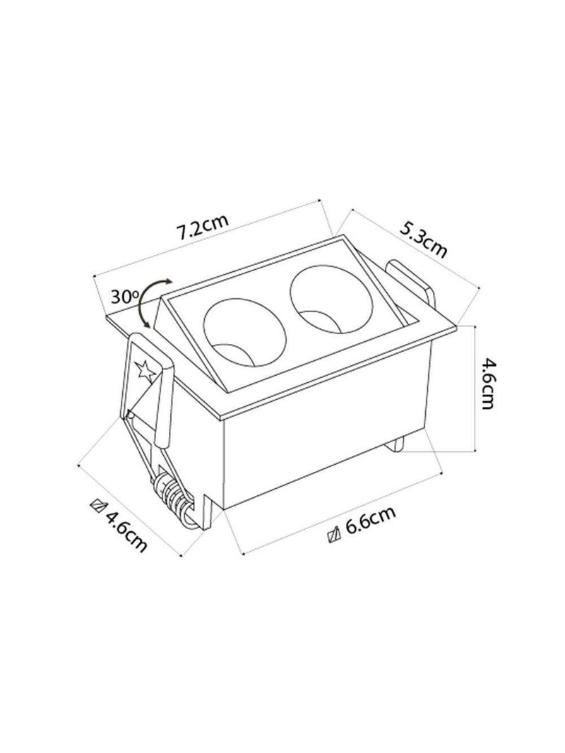 Spot De Embutir Nordecor Downlight Powerus Led Direcionável Alto Irc 90 4w Bivolt Preto 3000k