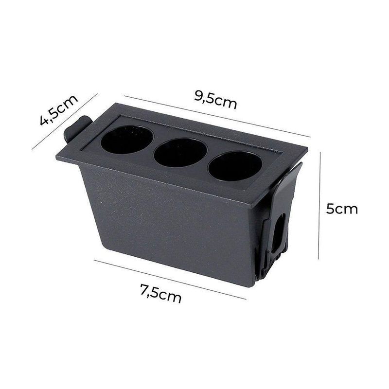 Spot De Embutir Nordecor Downlight Powerus Led Alto Irc 90 6w Bivolt Preto 4000k