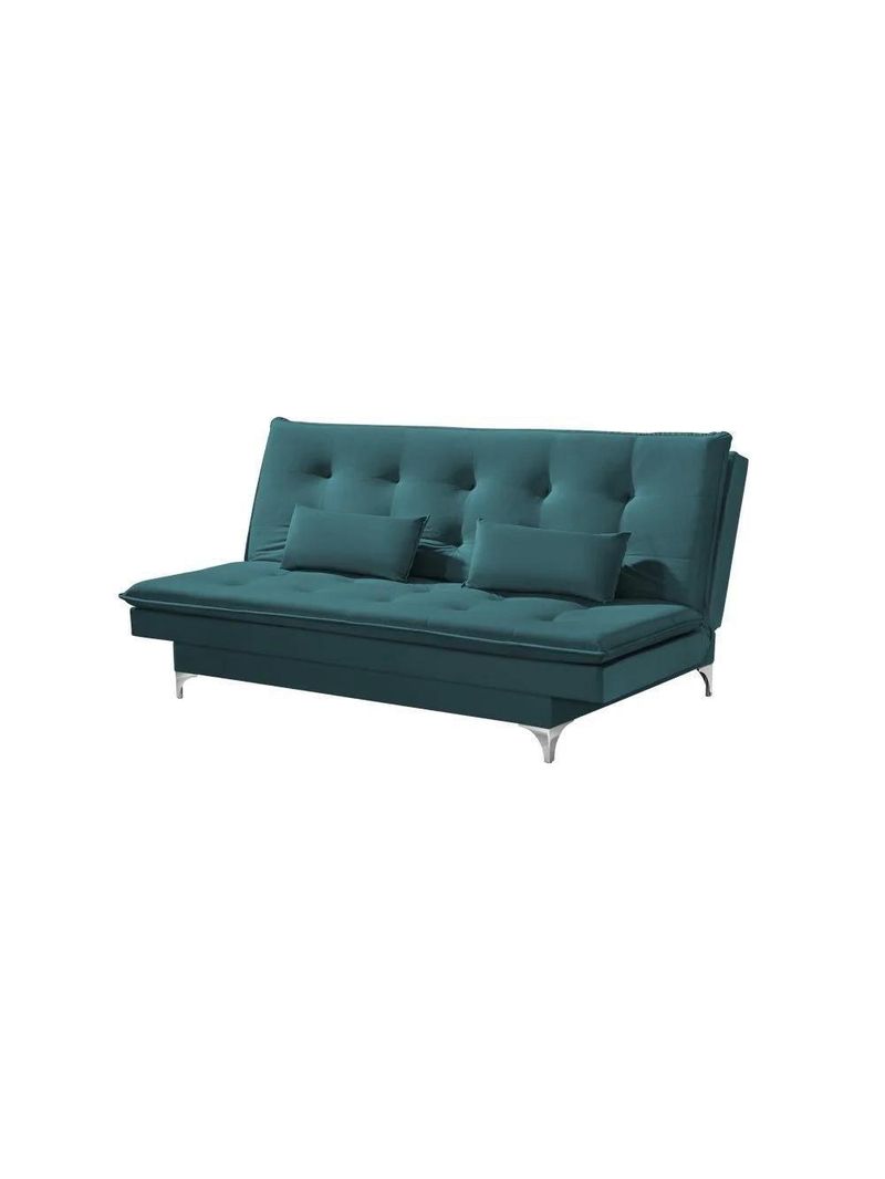 Sofá Cama Casal Berlim 190cm Design Moderno Veludo Azul