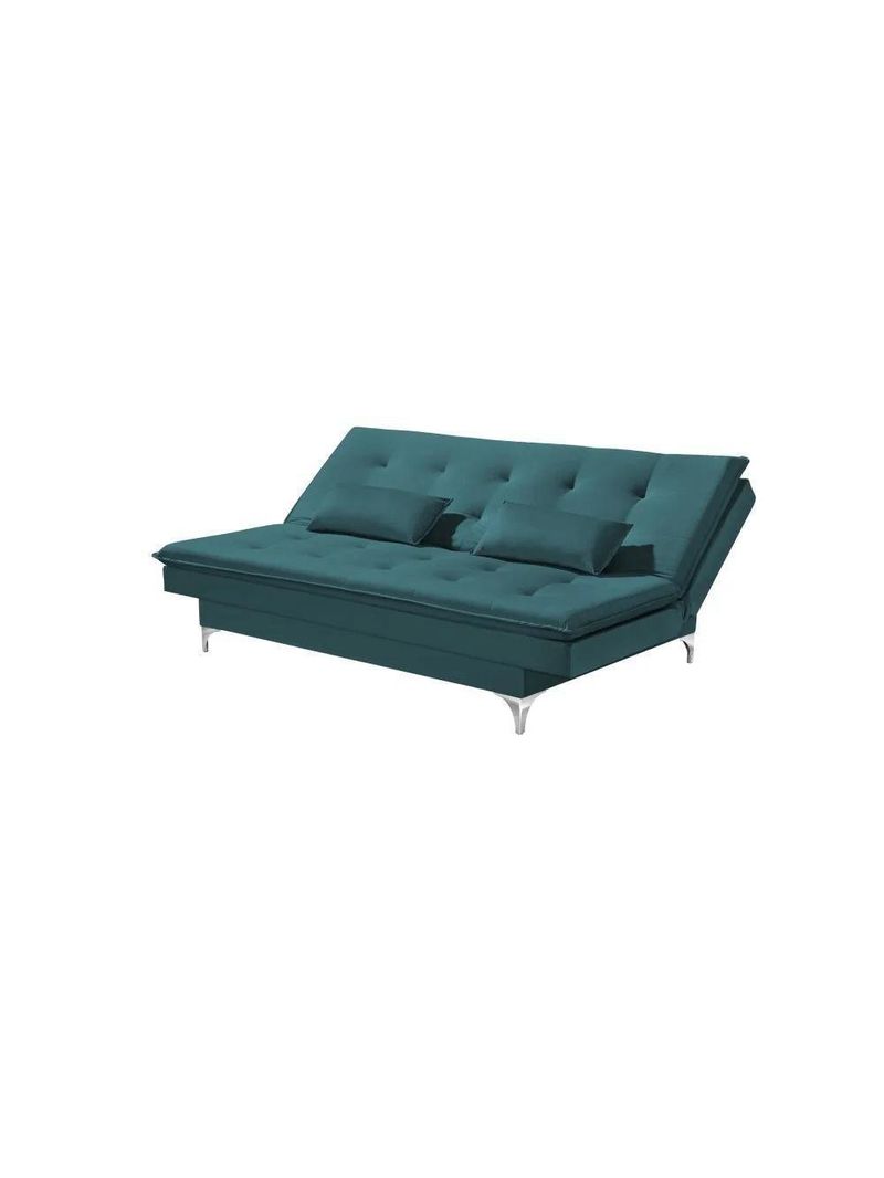 Sofá Cama Casal Berlim 190cm Design Moderno Veludo Azul
